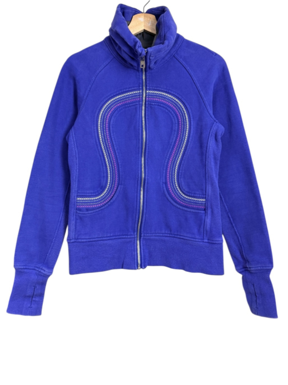 LULULEMON Cuddle Up Blue Jacket Zip-up Athleisure Gym Training Yoga, Sz 6 - Picture 6 of 16